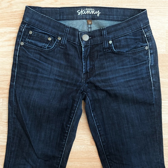 Fossil Dark Wash Skinny Stretch Jeans 25 - Picture 4 of 7